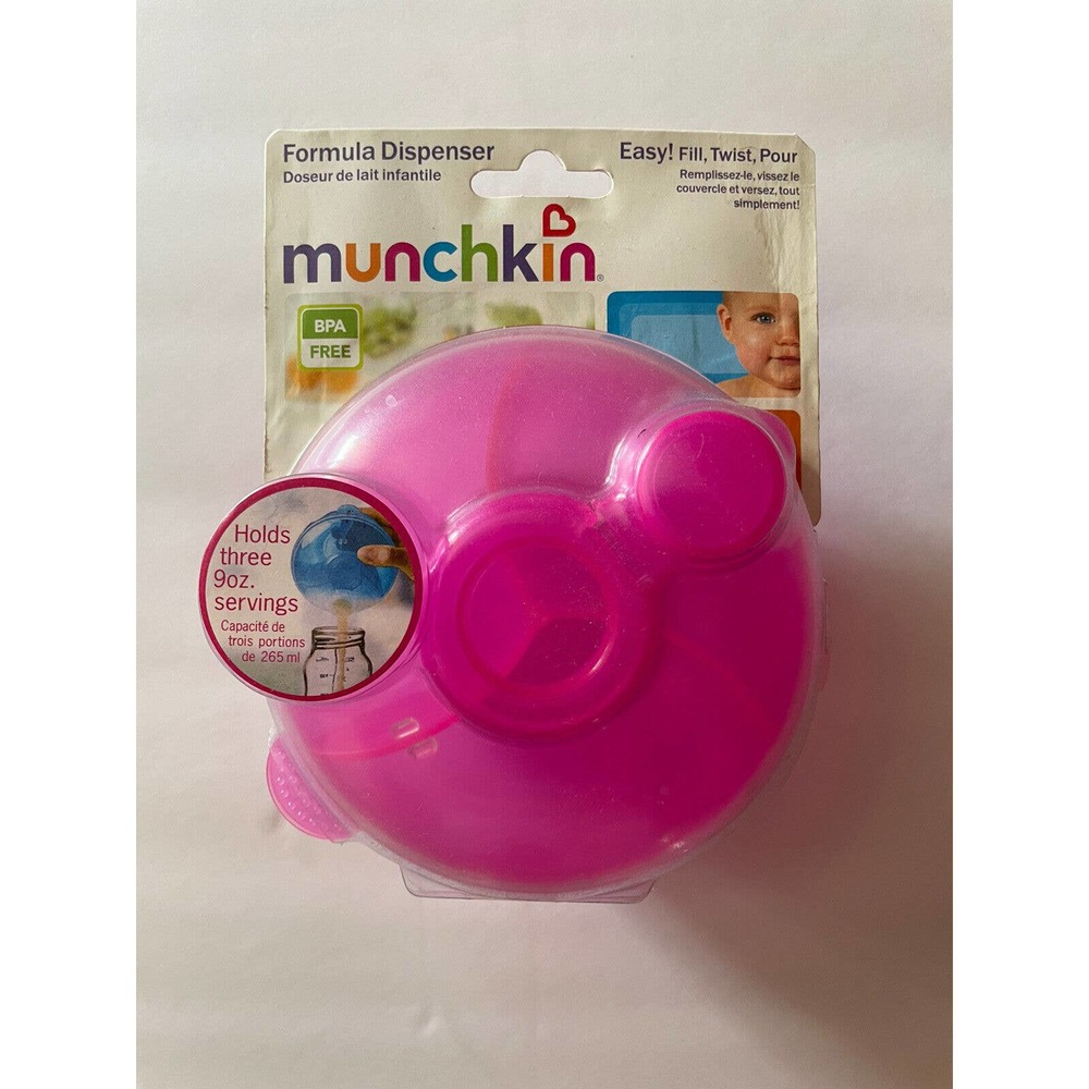 Munchkin Pink Formula Dispenser BPA Free Holds 3 - 9oz (265 ml) Servings NEW